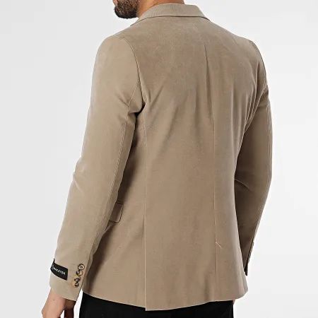 Blazer homme effet velours beige