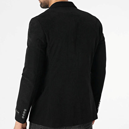 Blazer homme effet velours noir