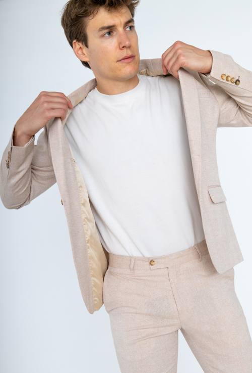 Blazer lin slim homme mackten