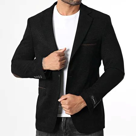Blazer noir avec coudières choco