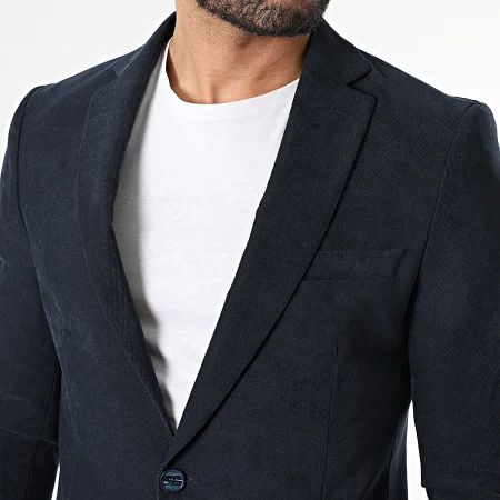 Blazer homme effet velours marine