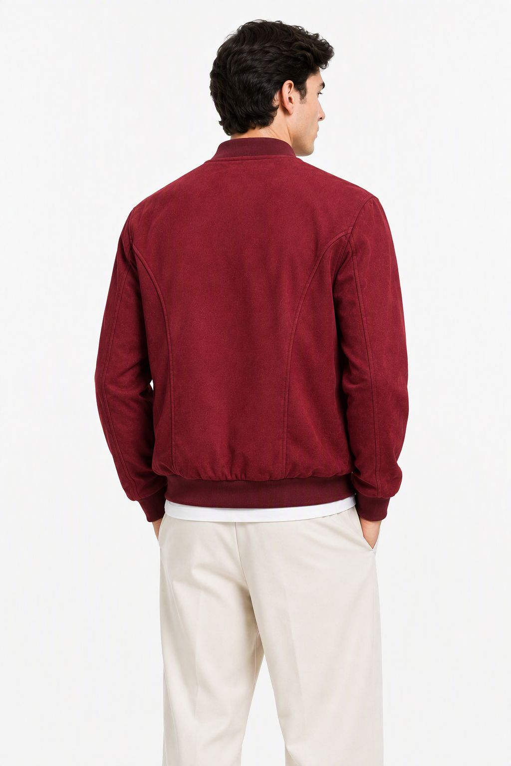 veste en suedine rouge pour homme Mackten