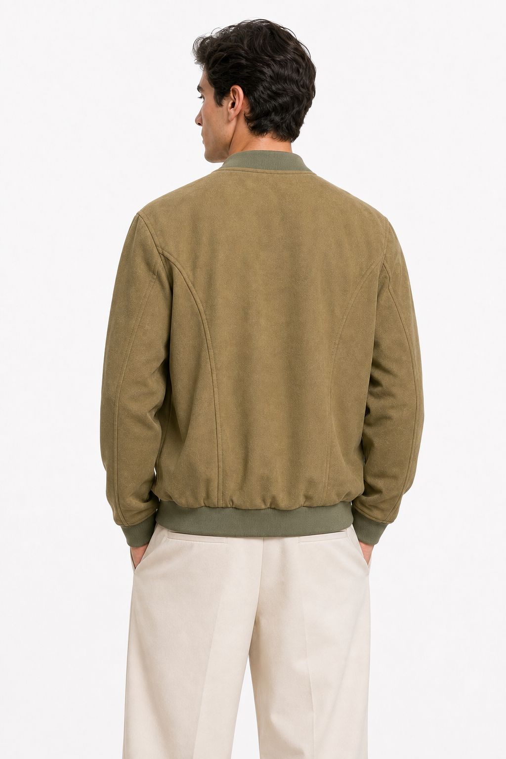 blouson en suedine olive pour homme Mackten