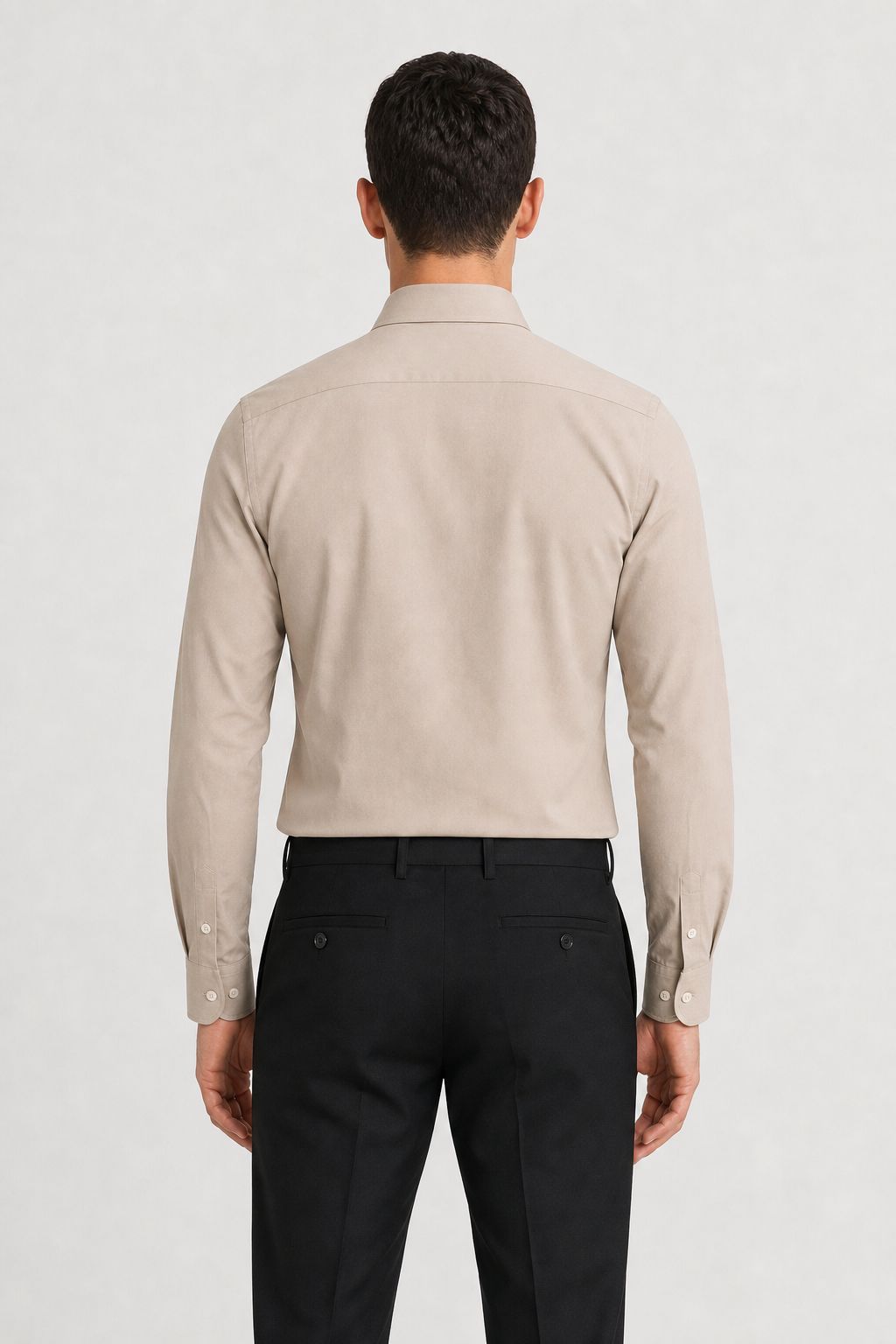 chemise beige coton pas cher homme Mackten