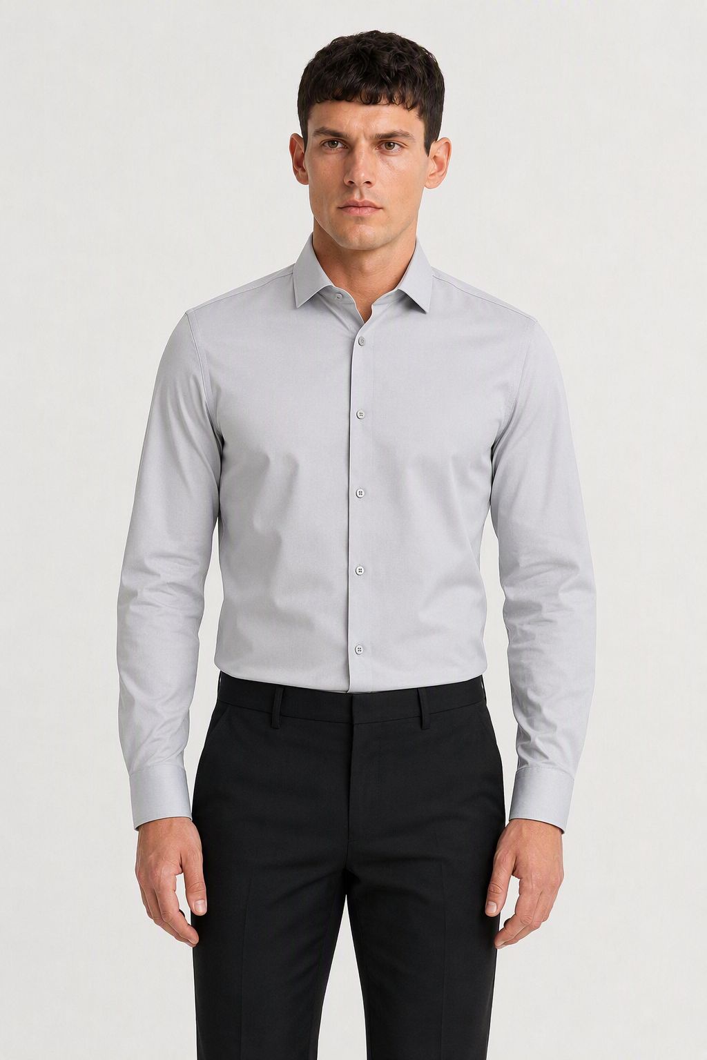 chemise homme gris coton Mackten