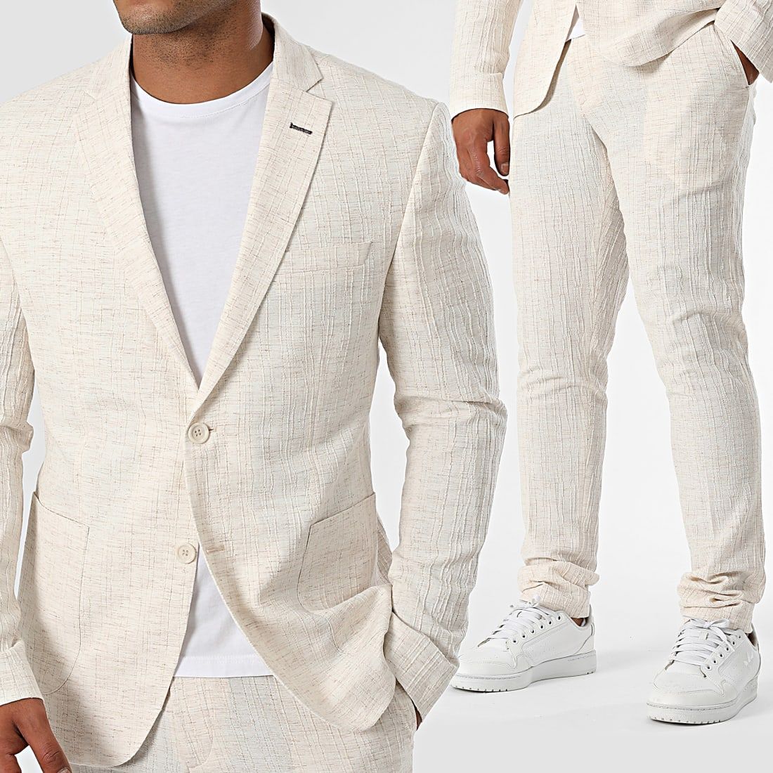 Costume homme 2 pieces beige