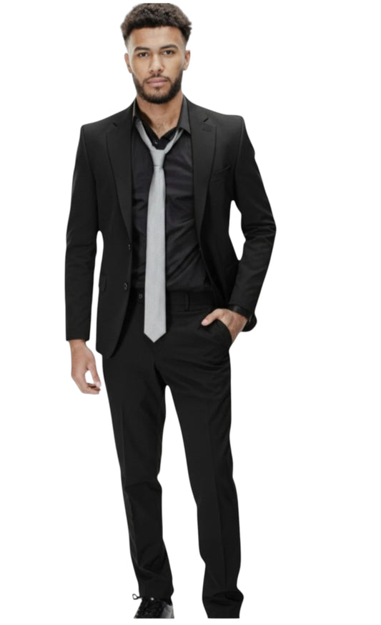 Costume homme 2 pcs noir bi stretch
