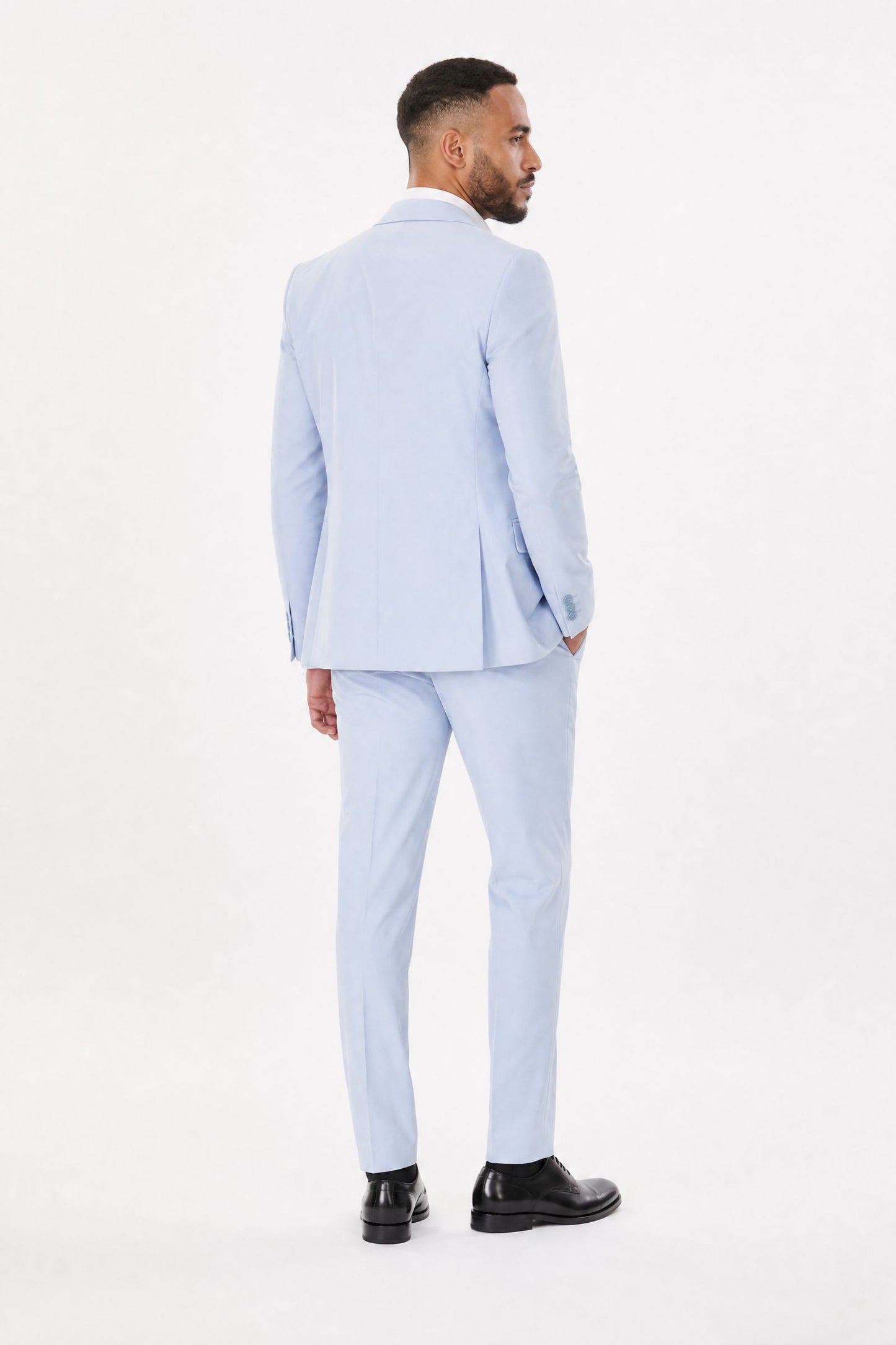 Costume homme bleu ciel bi-stretch 2 pièces – Coupe ajustée | Mackten
