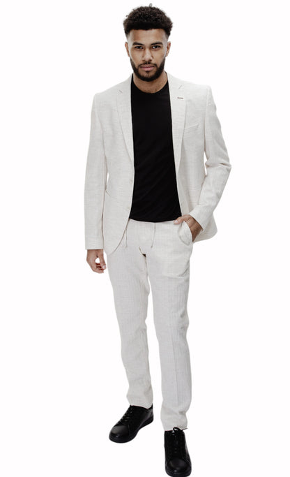 Costume homme 2 pieces beige en lin