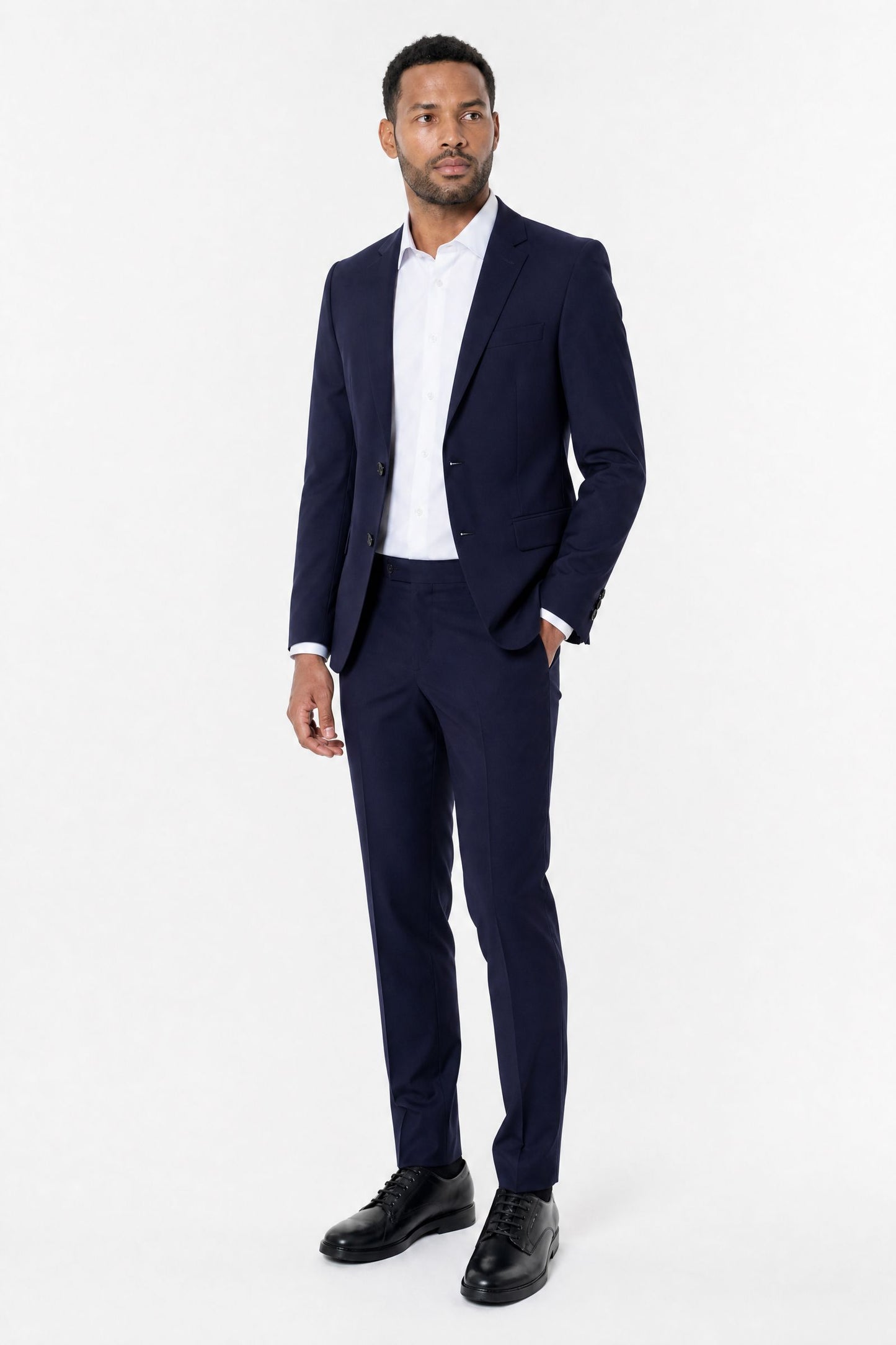 Costume homme bleu marine bi-stretch 2 pièces – Coupe ajustée | Mackten