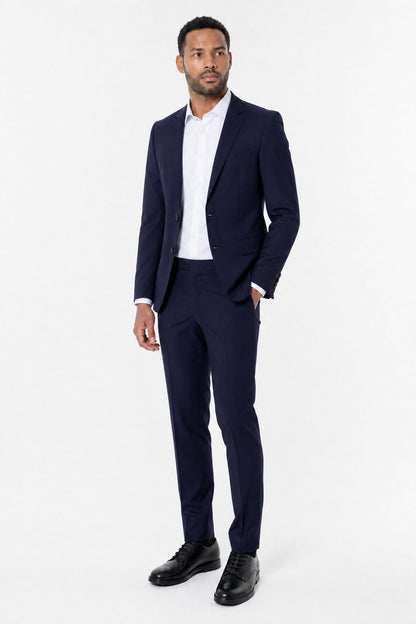 Costume homme bleu marine bi-stretch 2 pièces – Coupe ajustée | Mackten