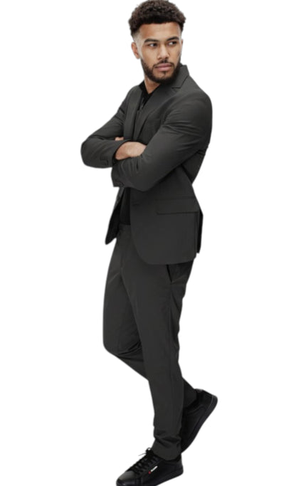 Costume homme 2 pcs noir bi stretch