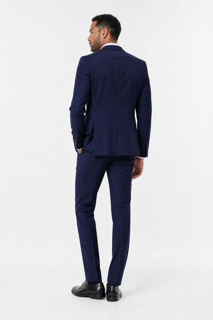 Costume homme bleu marine bi-stretch 2 pièces – Coupe ajustée | Mackten