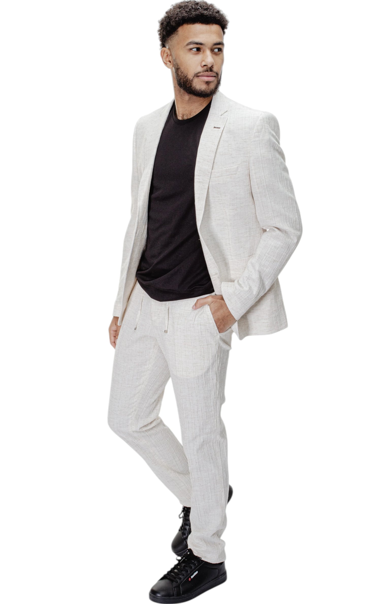 Costume homme 2 pieces beige en lin