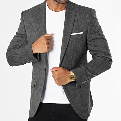 Blazer Homme Gris Anthracite Texturé