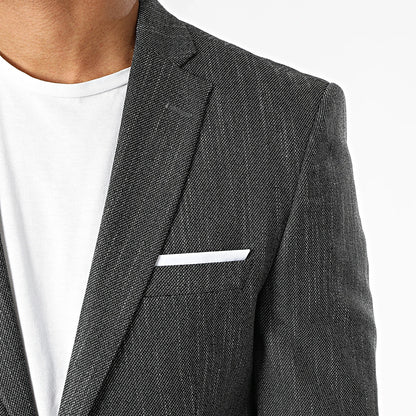 Blazer Homme Gris Anthracite Texturé