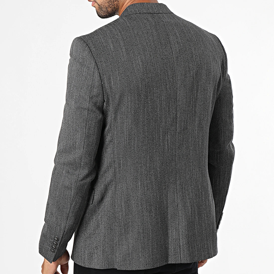 Blazer Homme Gris Anthracite Texturé