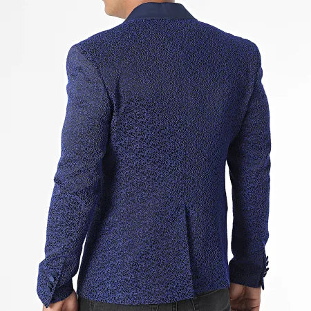 Blazer Brodé Homme Bleu