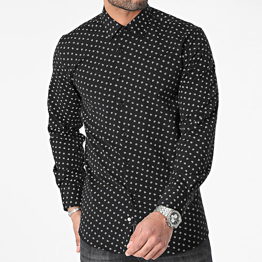 Chemise Imprimées Noir à Motifs