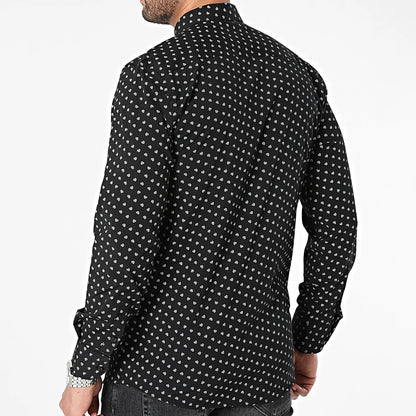 Chemise Imprimées Noir à Motifs