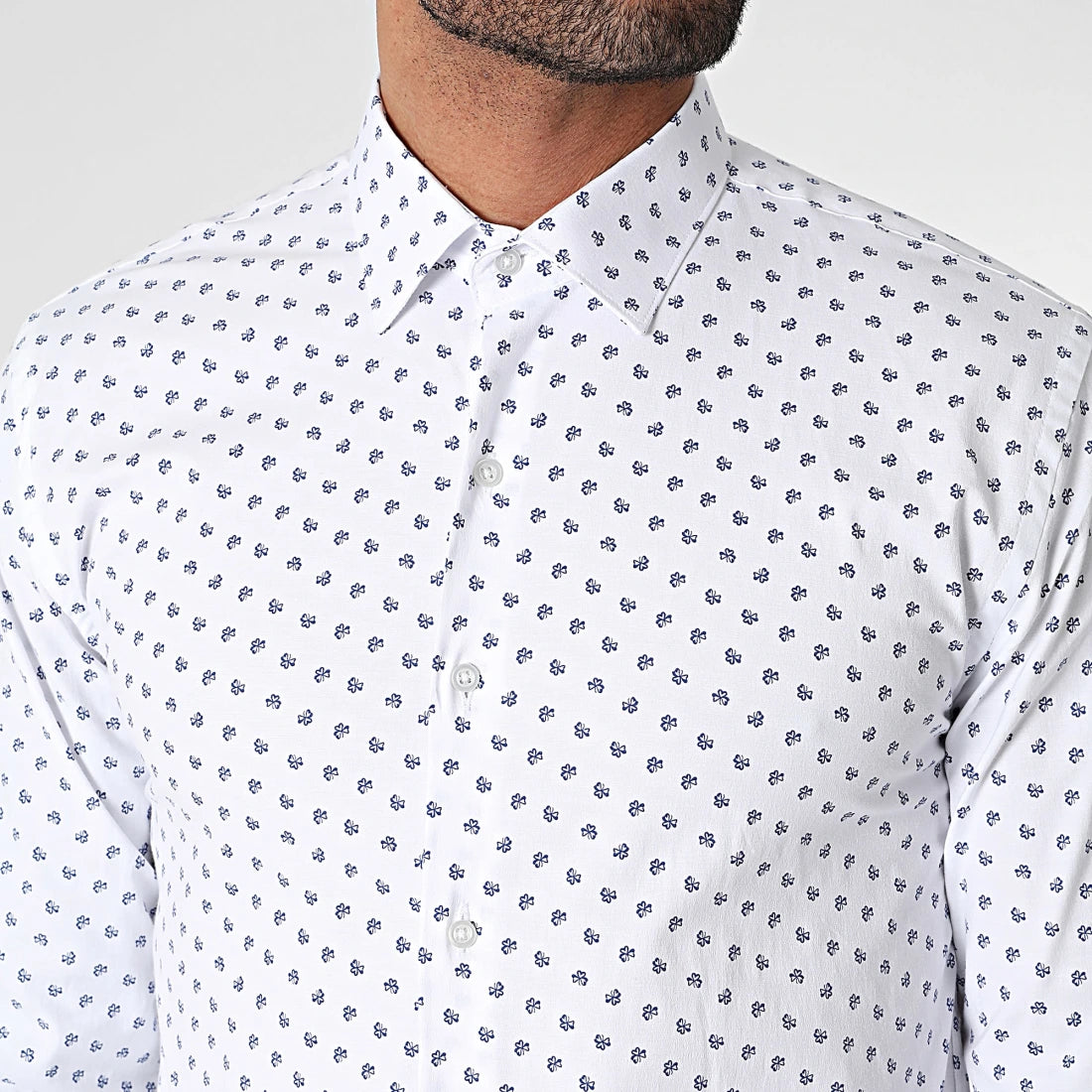 Chemise Imprimées Blanche à Motifs