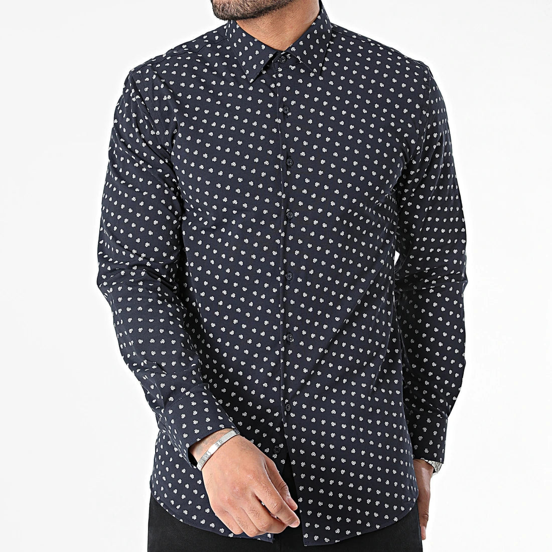 Chemise Imprimées Marine à Motifs