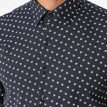 Chemise Imprimées Marine à Motifs