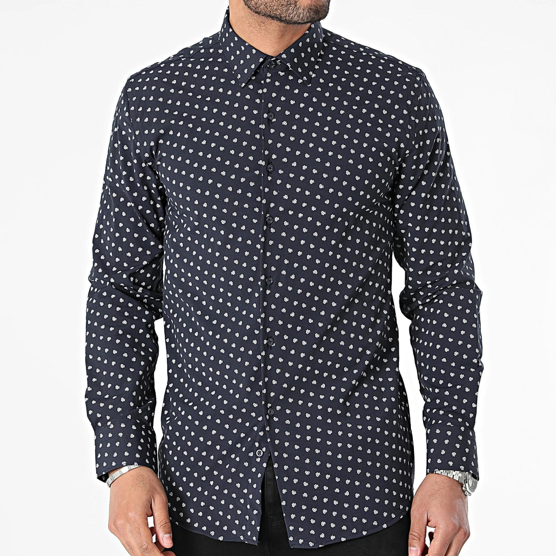 Chemise Imprimées Marine à Motifs