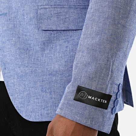 Blazer homme Lin bleu jeans coupe ajusté Mackten