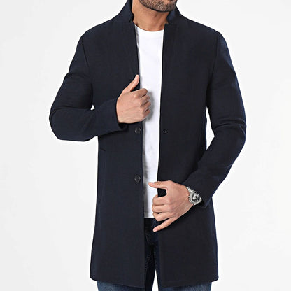 Manteau homme marine en laine