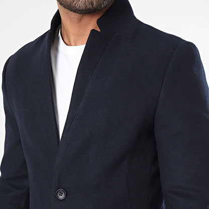 Manteau homme marine en laine