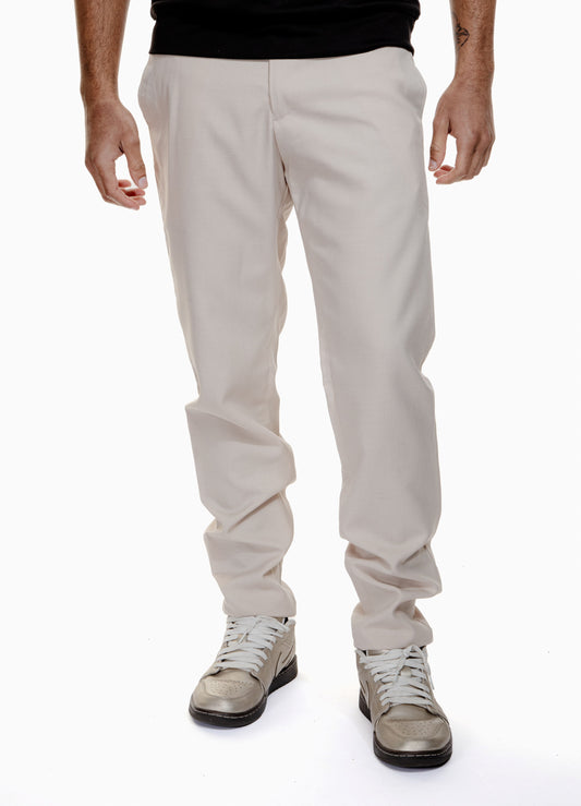 Pantalon homme fluide beige coupe ample