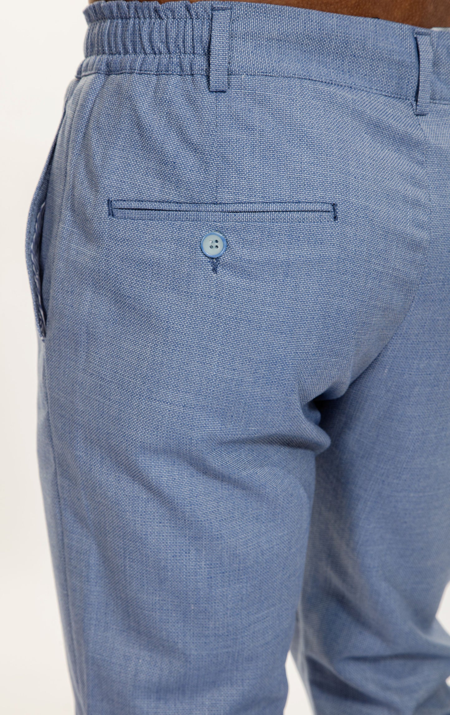 Pantalon homme bleu taille élastique