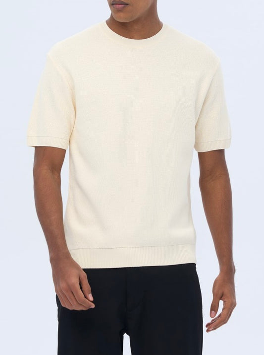 T-shirt en maille écru