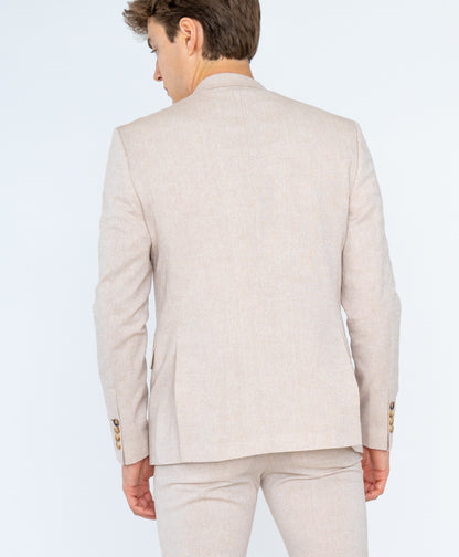 blazer homme chic en lin beige Mackten