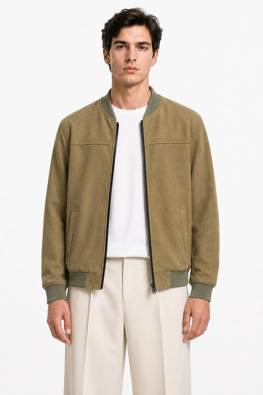 veste en suedine olive homme Mackten